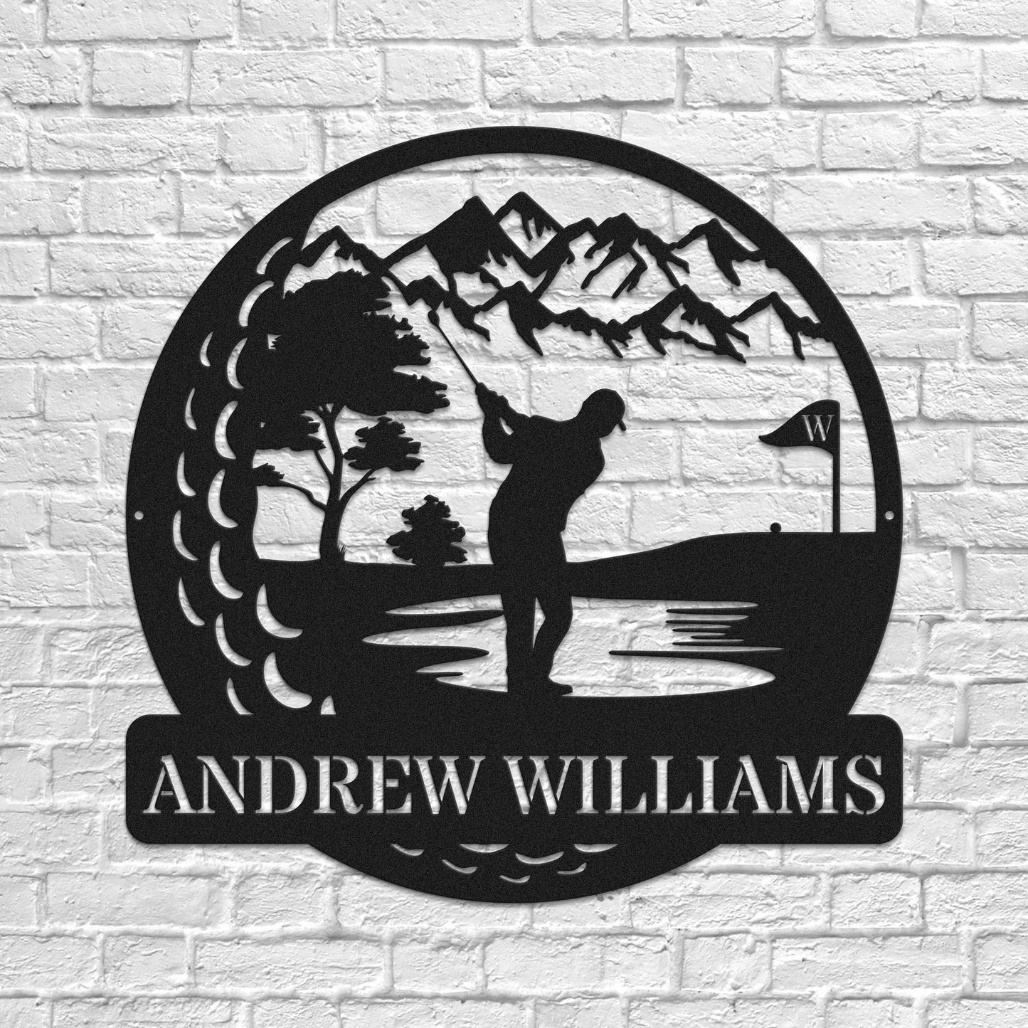 Personalized Metal Golf Sign – Custom Male Golfer Wall Art & Outdoor Décor