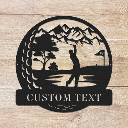 Personalized Metal Golf Sign – Custom Male Golfer Wall Art & Outdoor Décor