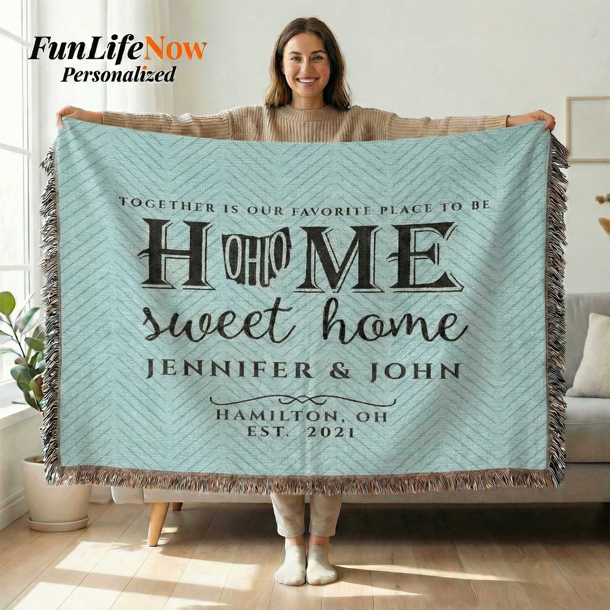 Ohio Personalized State Blanket – Custom Buckeye State Home Throw Gift