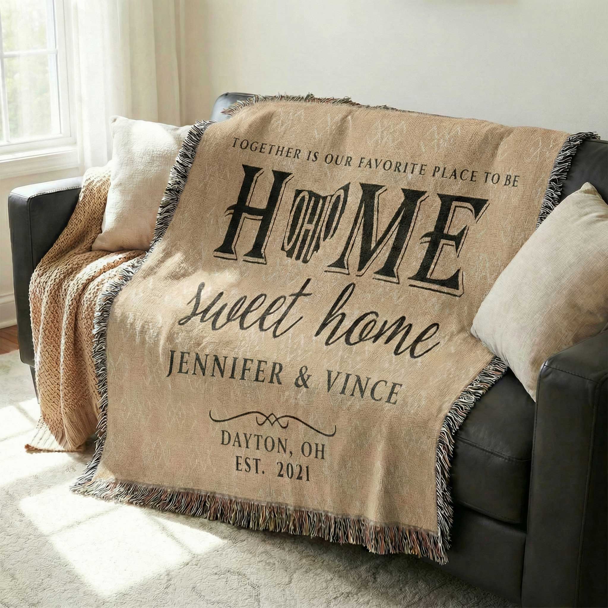 Ohio Personalized State Blanket – Custom Buckeye State Home Throw Gift