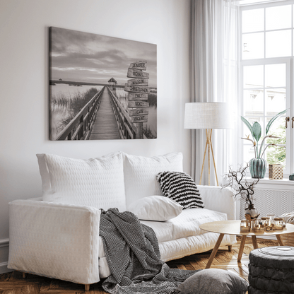 Coastal Outer Banks - Multi-Names Premium Custom Canvas Wall Art