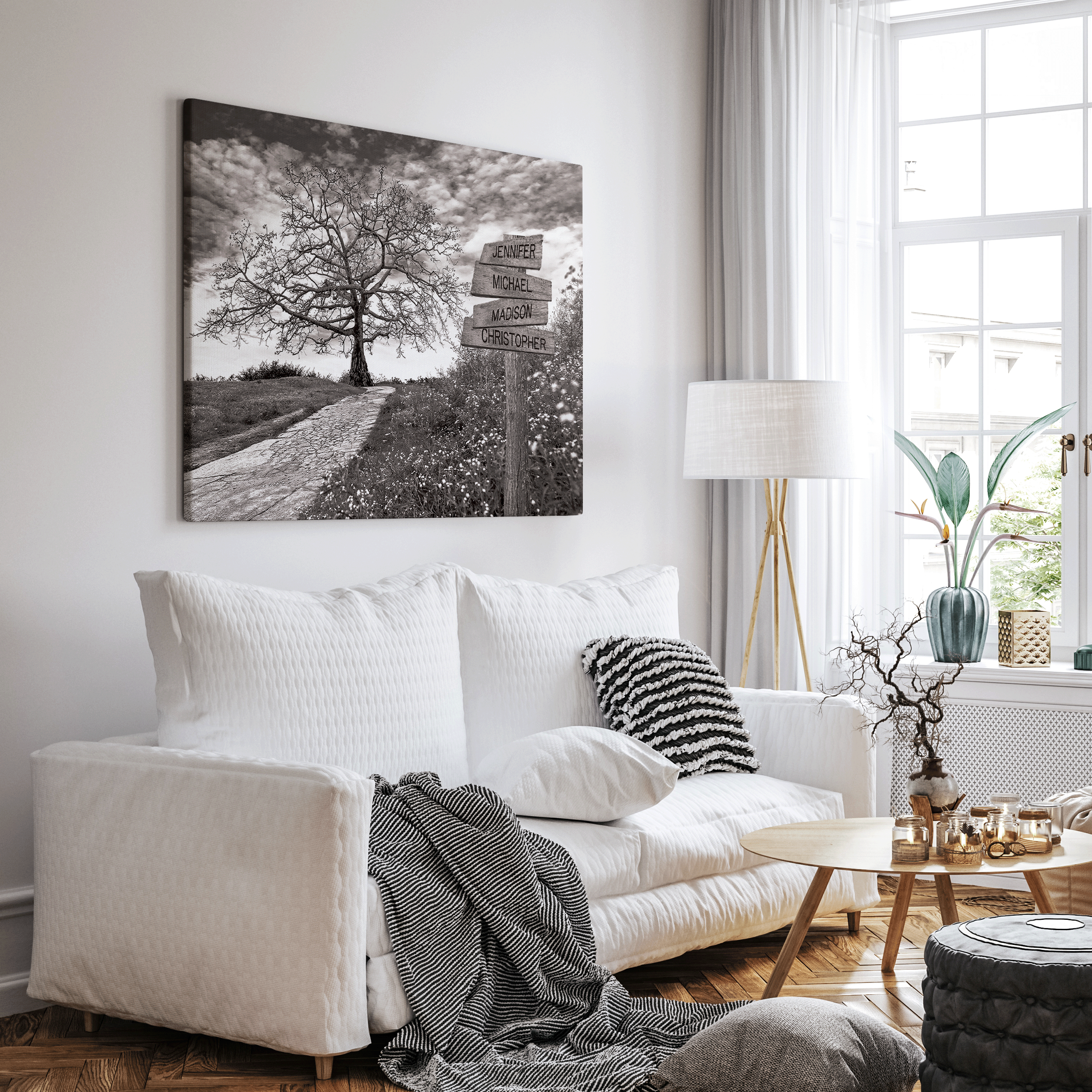 Tree Hill Pathway - Multi-Names Premium Custom Canvas Wall Art