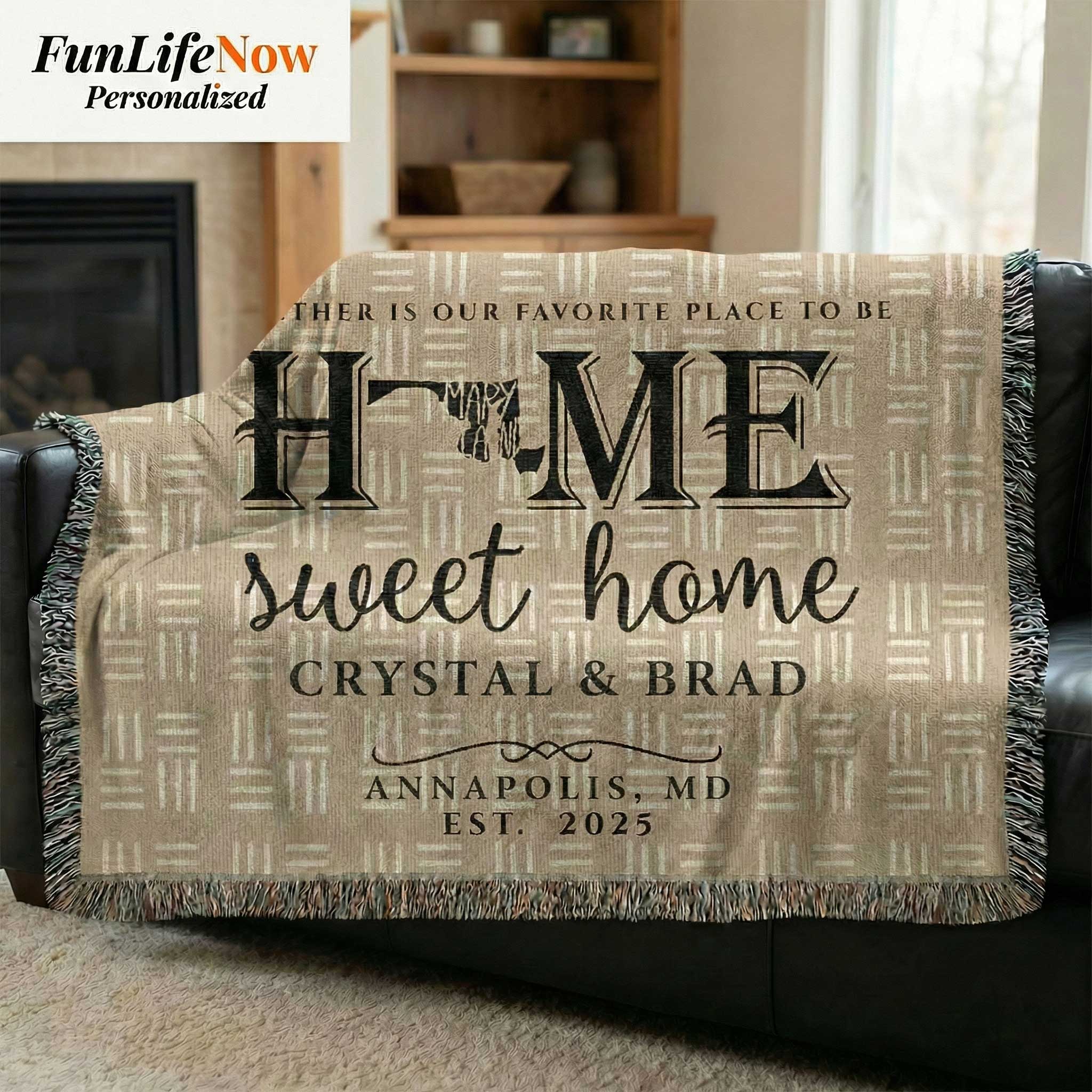 Maryland Personalized State Blanket – Custom Old Line State Home Throw Gift