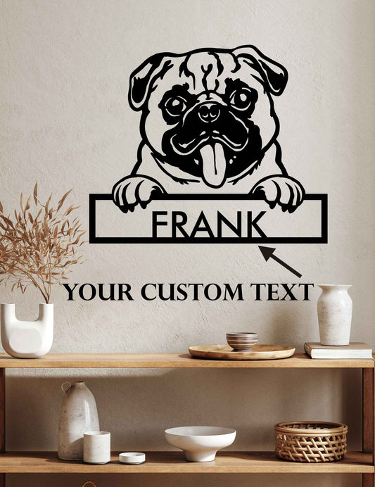 Pug - Dog Personalized Metal Wall Art Decor