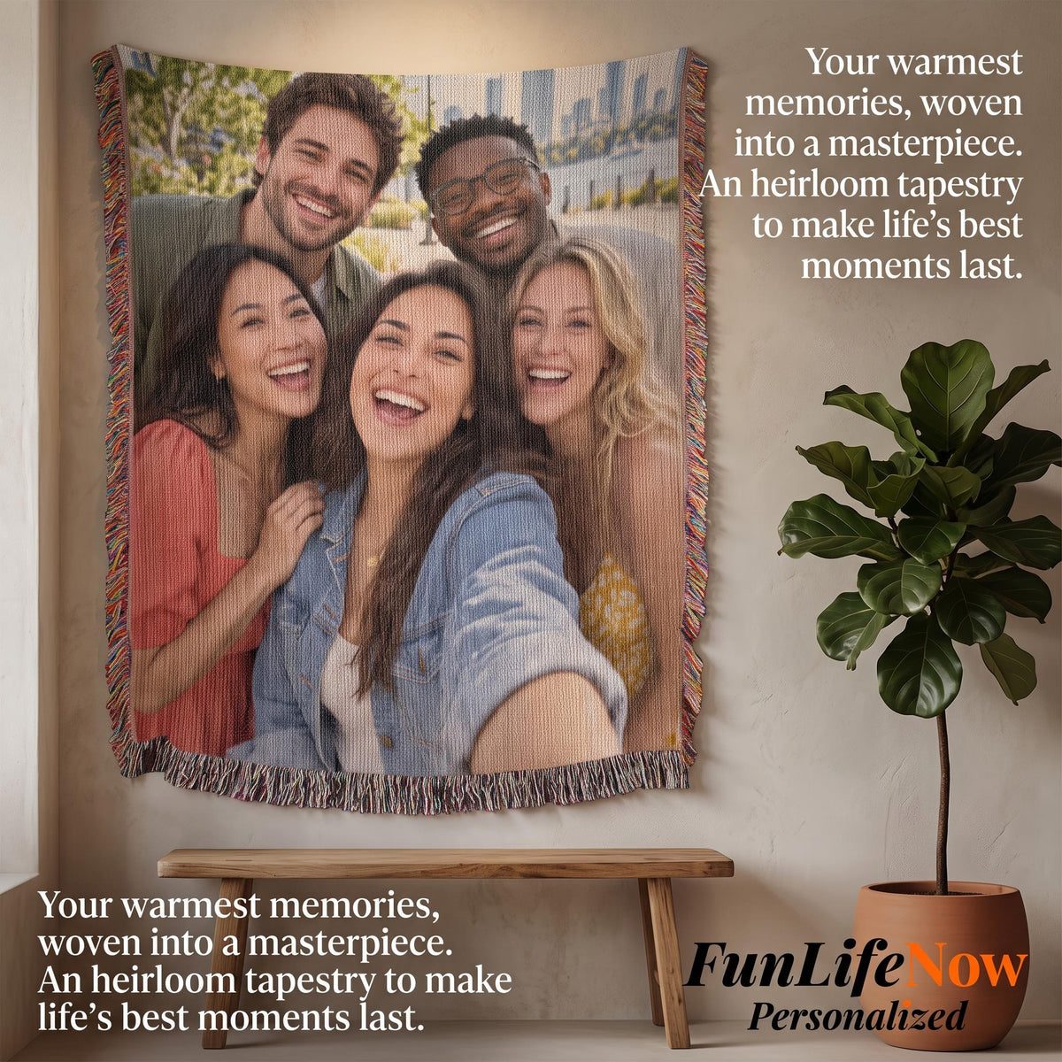 Custom Woven Photo Blanket Vertical – Your Memories, Comfort Woven to Last