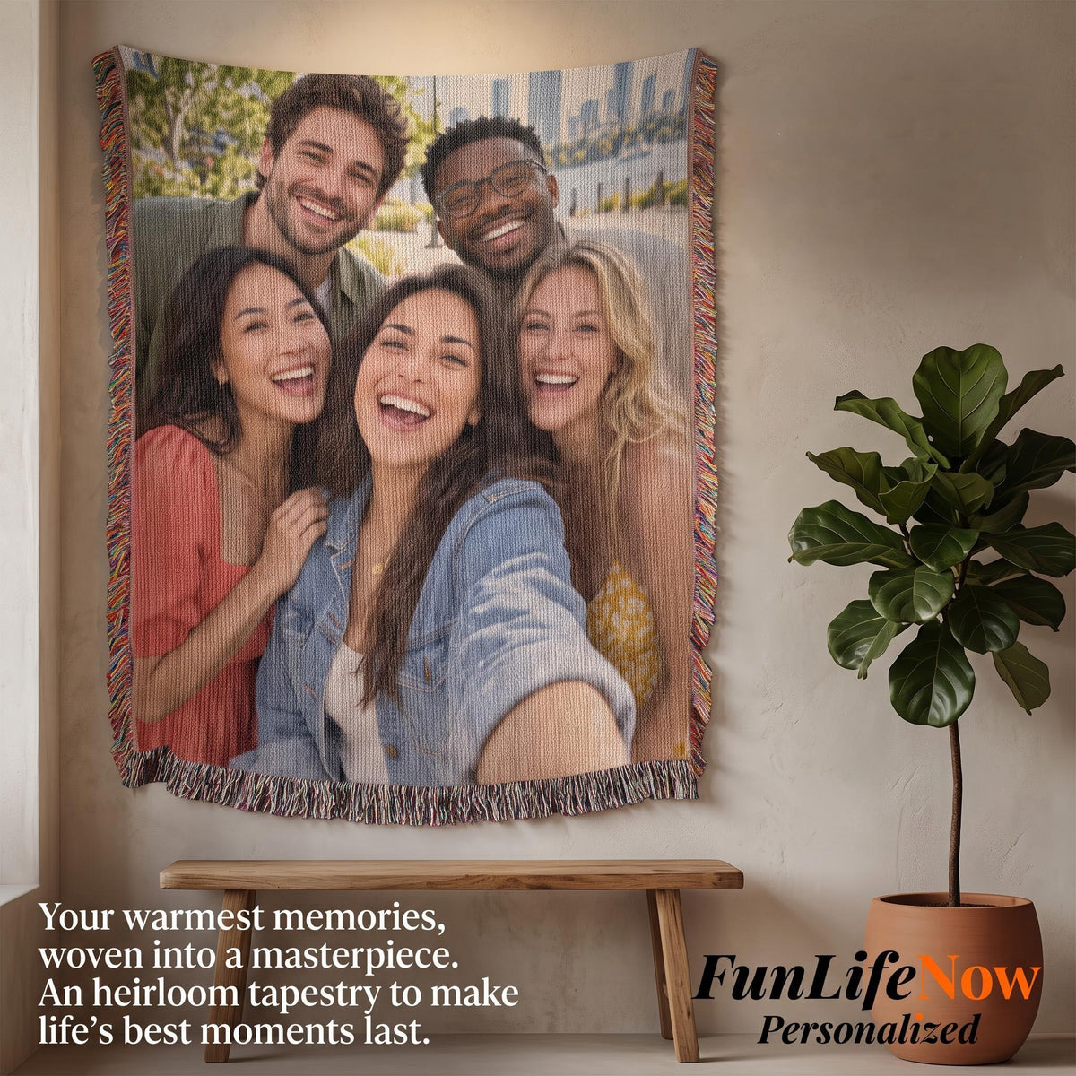Custom Woven Photo Blanket Vertical – Your Memories, Comfort Woven to Last