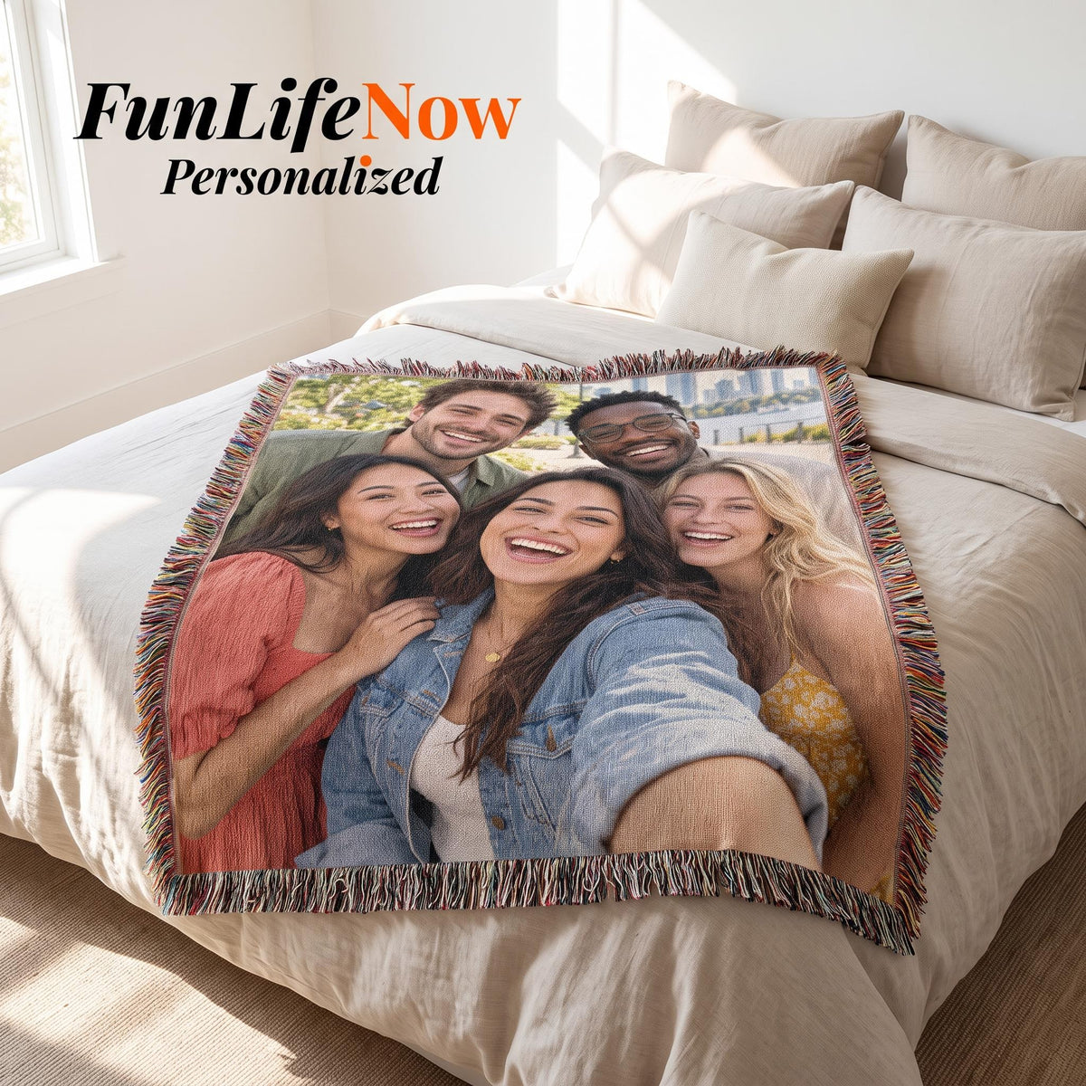 Custom Woven Photo Blanket Vertical – Your Memories, Comfort Woven to Last