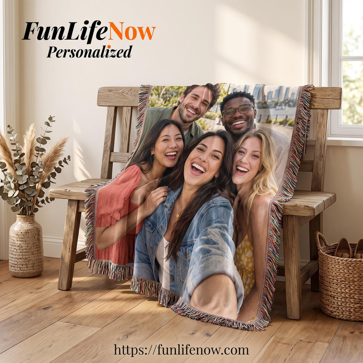 Custom Woven Photo Blanket Vertical – Your Memories, Comfort Woven to Last