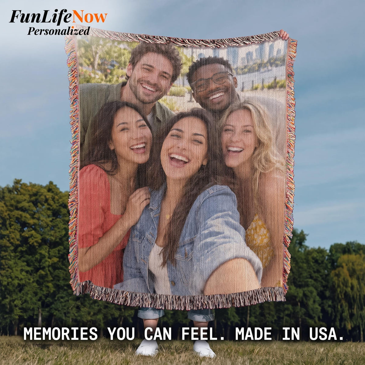 Custom Woven Photo Blanket Vertical – Your Memories, Woven to Last