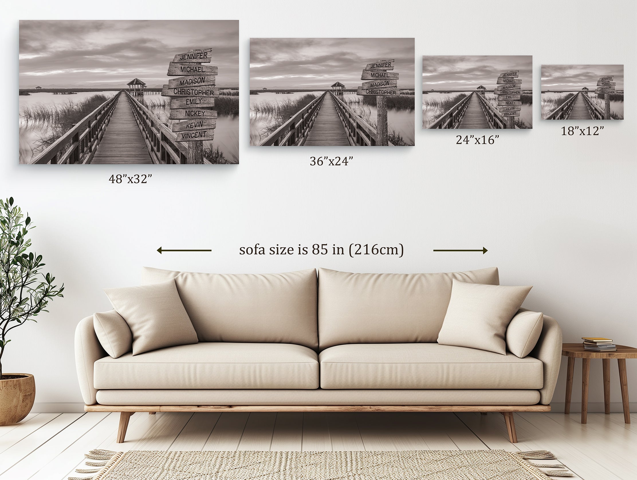 Coastal Outer Banks - Multi-Names Premium Custom Canvas Wall Art