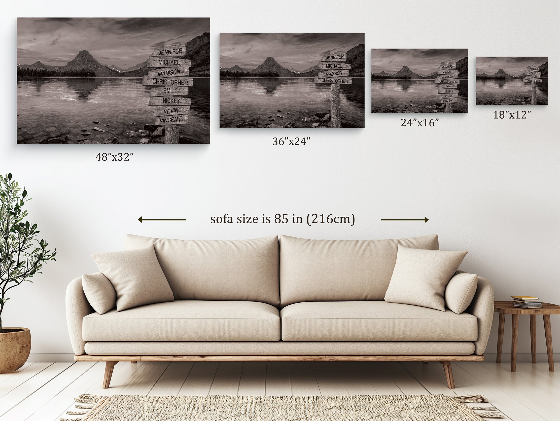 Glacier National Park Lake - Multi-Names Premium Custom Canvas Wall Art