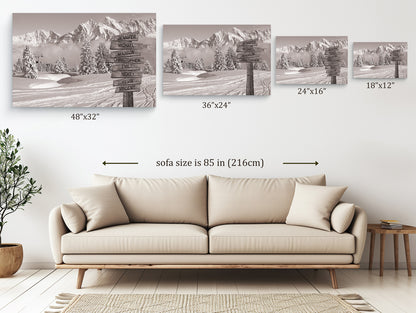 Ski Area Mountain Peaks - Multi-Names Premium Custom Canvas Wall Art