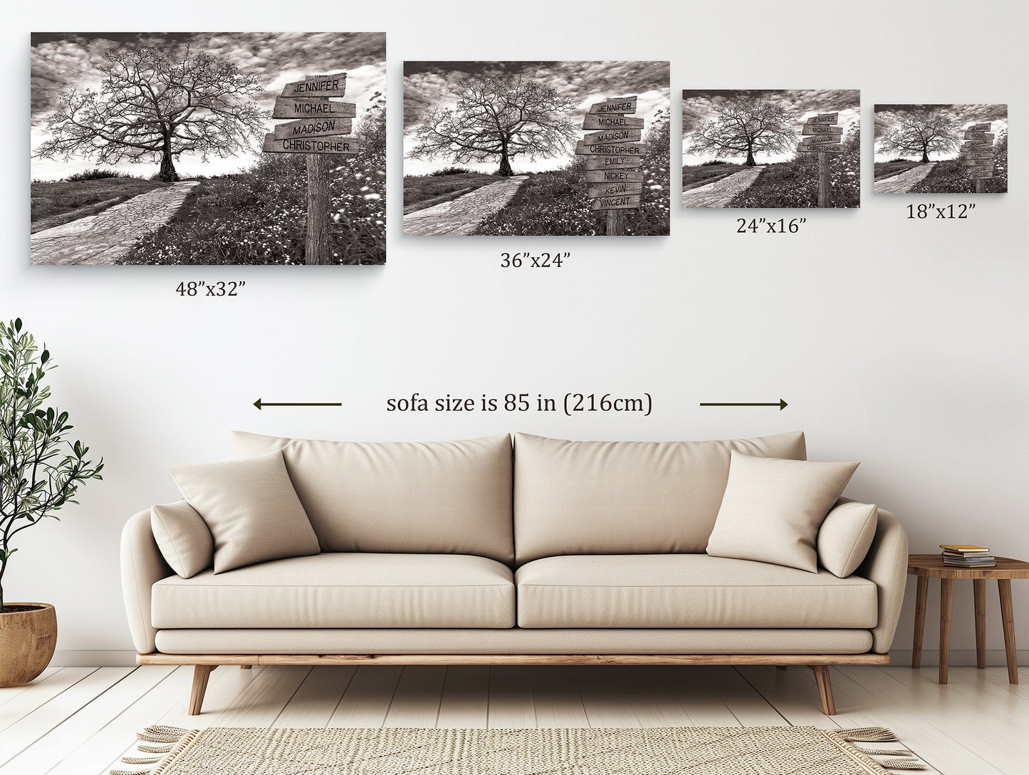Tree Hill Pathway - Multi-Names Premium Custom Canvas Wall Art