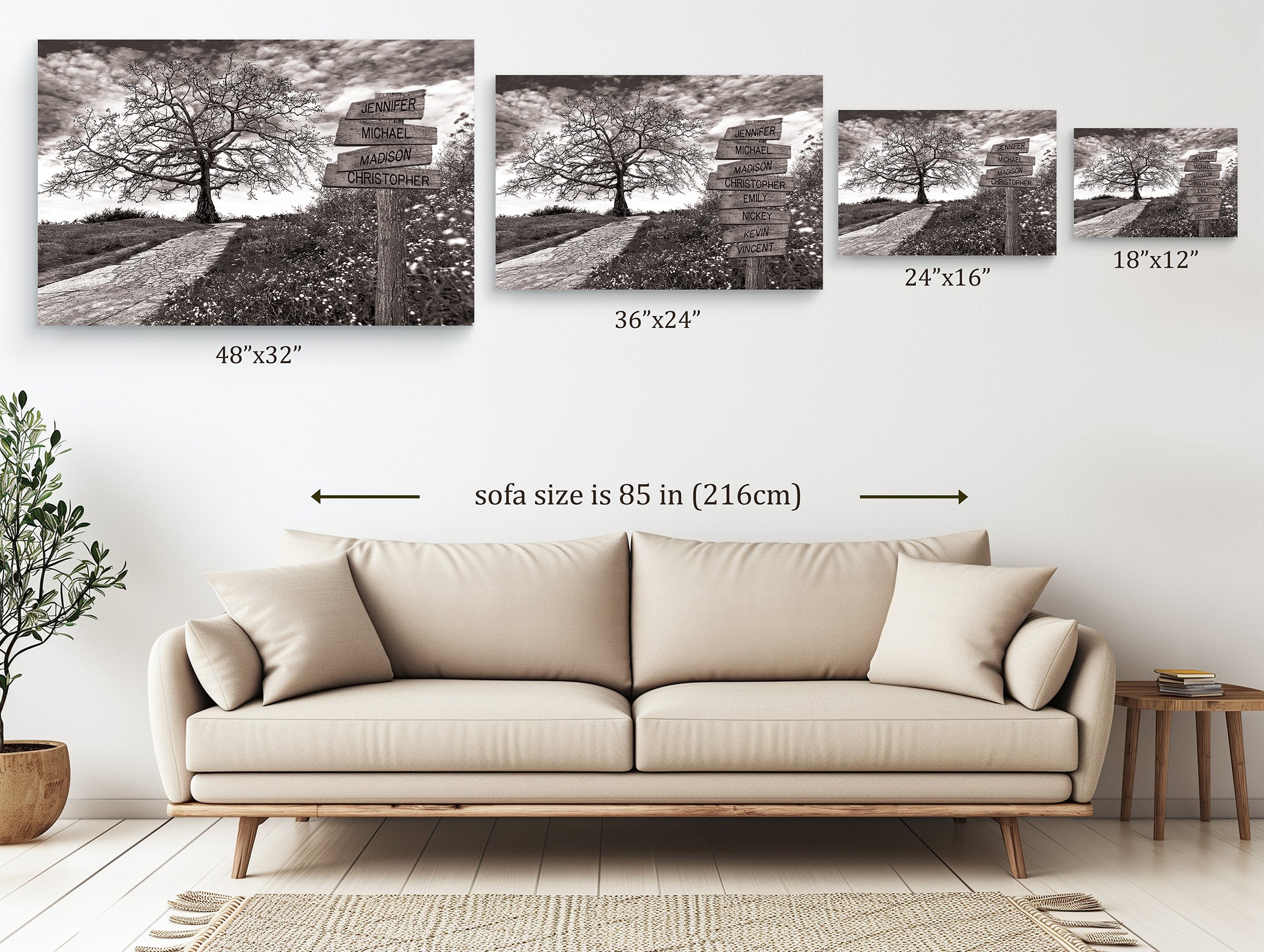 Tree Hill Pathway - Multi-Names Premium Custom Canvas Wall Art