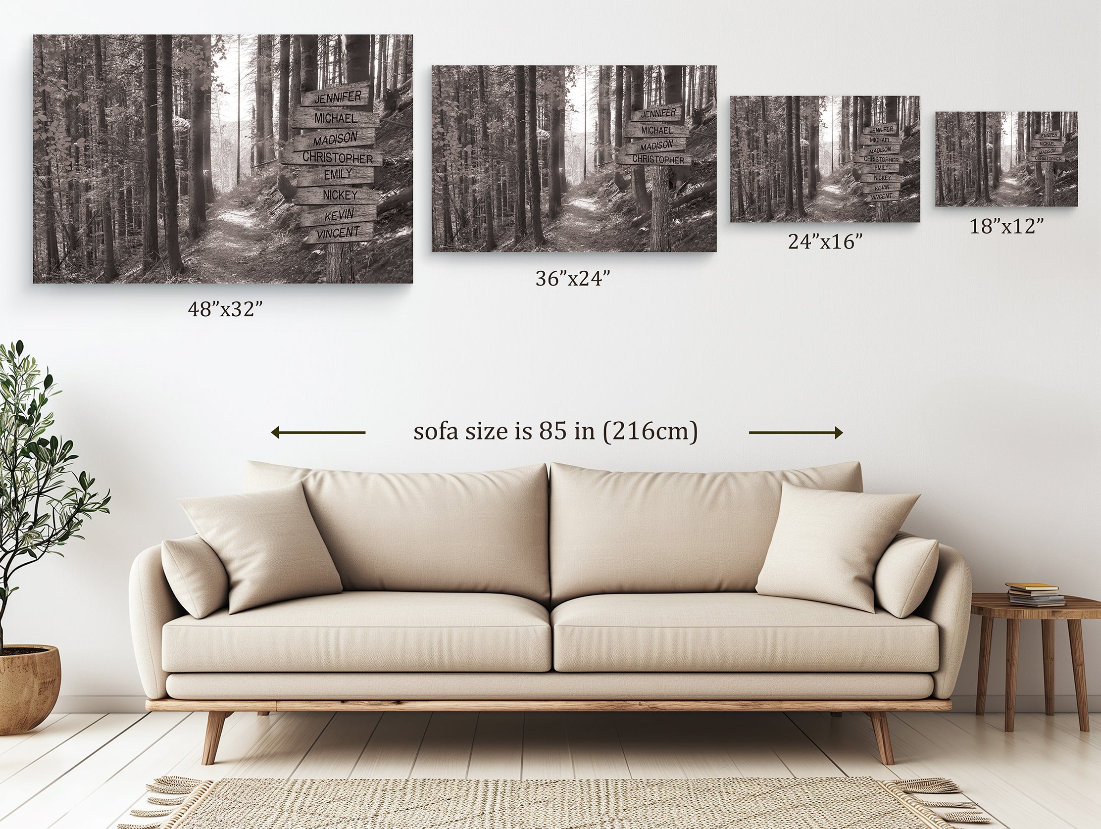 Wooded Mountain Trail - Multi-Names Premium Custom Canvas Wall Art
