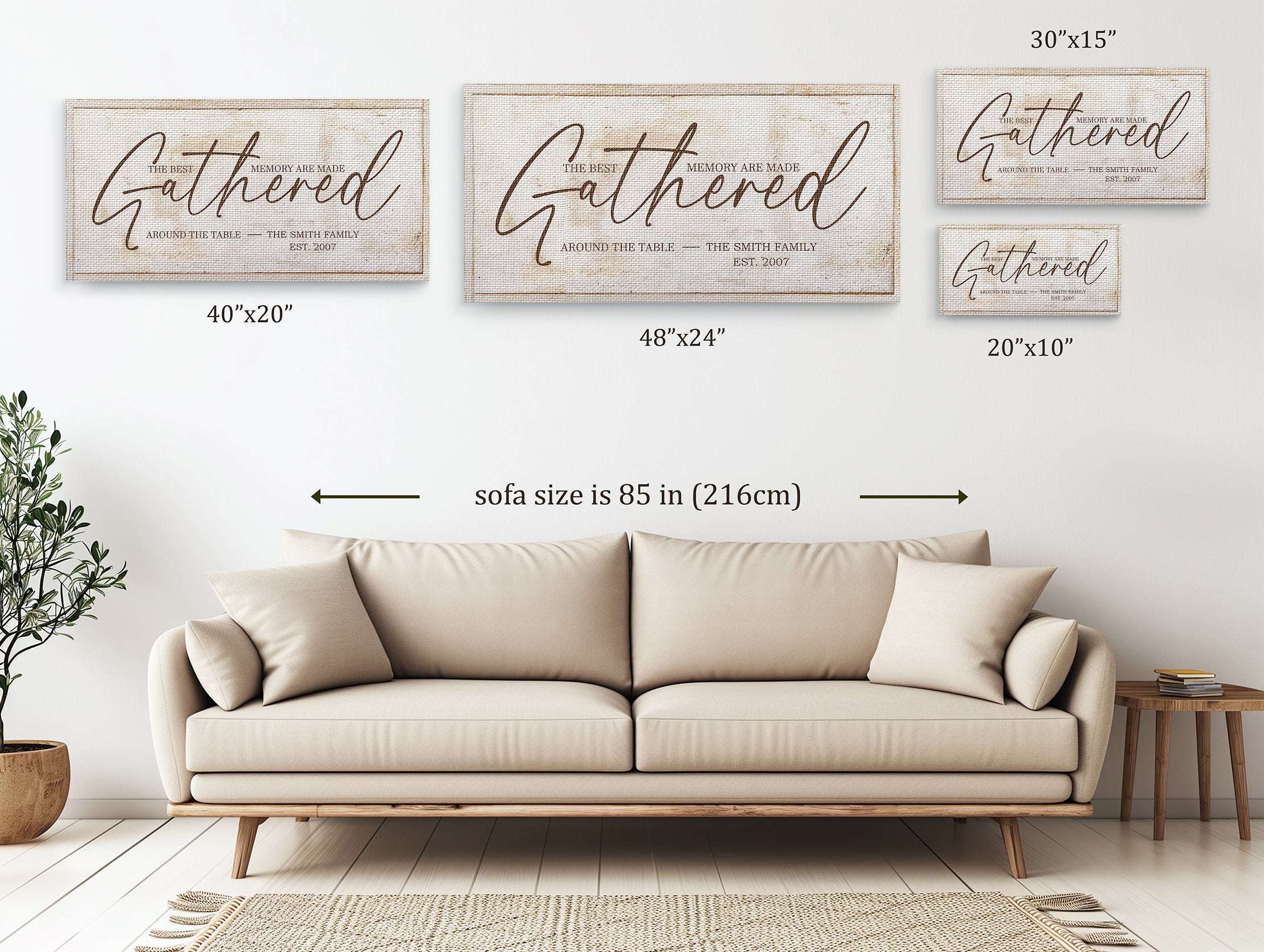 Best Memories Made Gathered Around Table - Tan - Premium Custom Canvas Wall Art