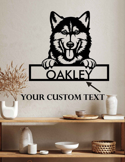 Siberian Husky - Dog Personalized Metal Wall Art Decor