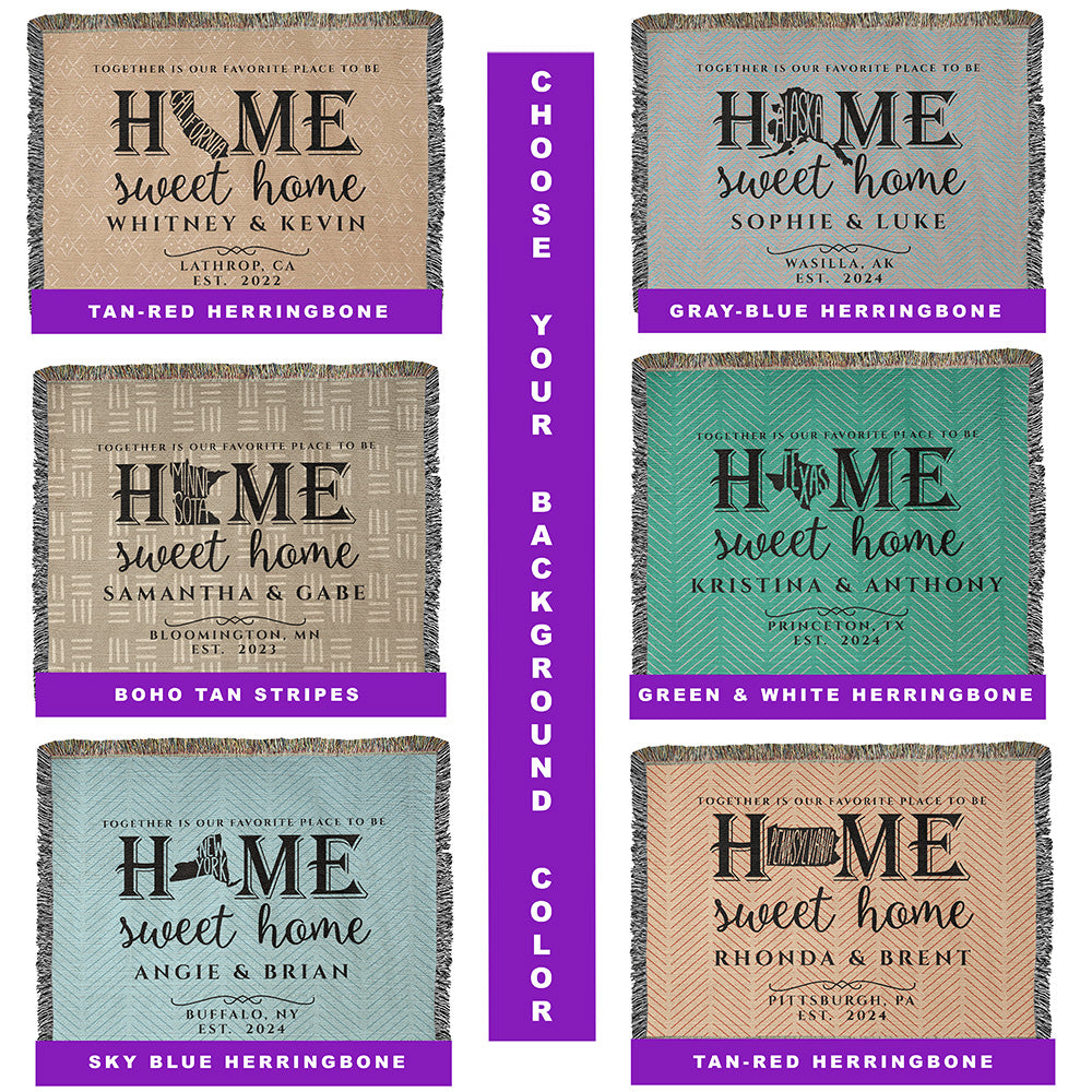 Personalized Indiana Woven Blanket – Custom Home State Throw with Name & Location