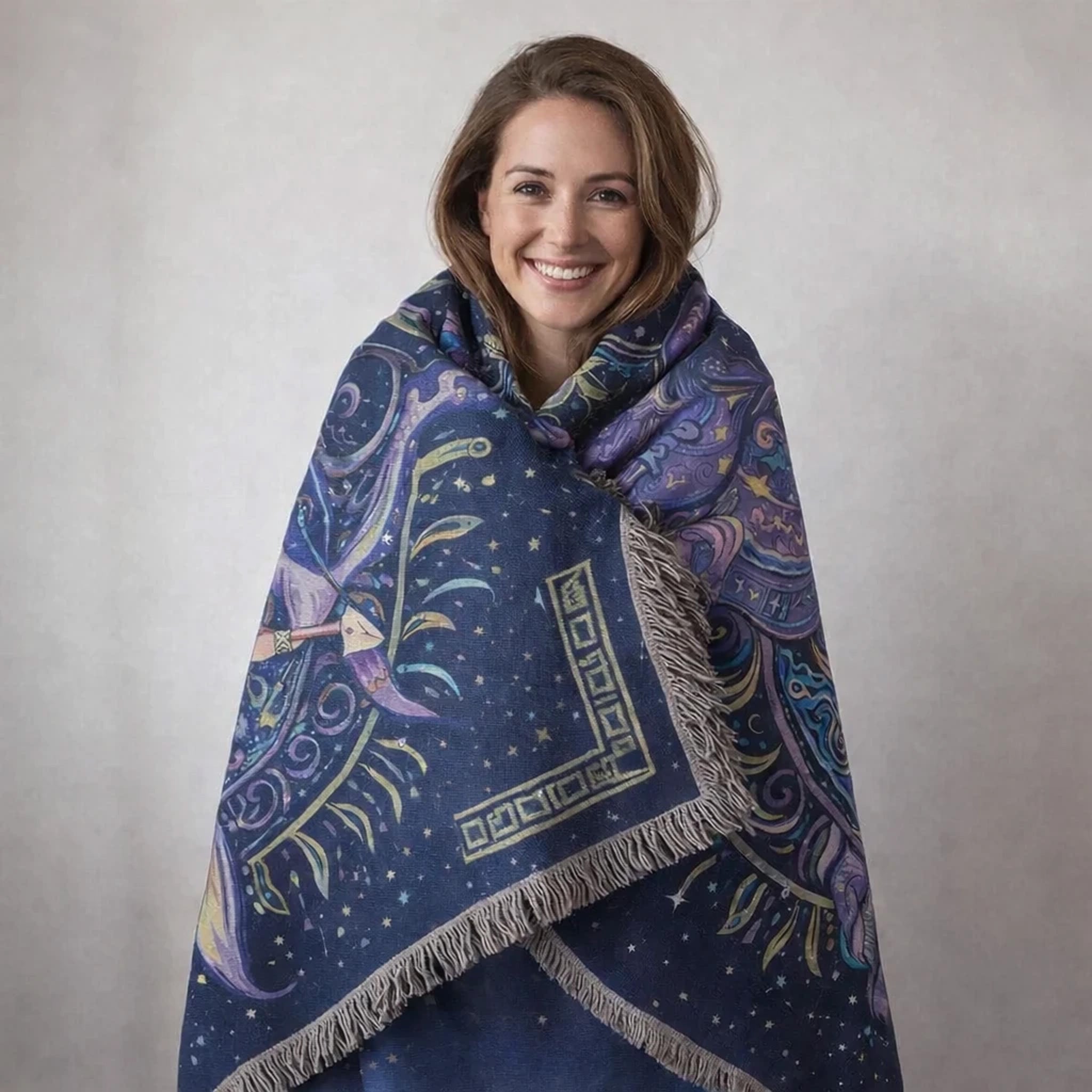 Personalized Sagittarius Zodiac Woven Blanket Astrology Gift Custom Throw