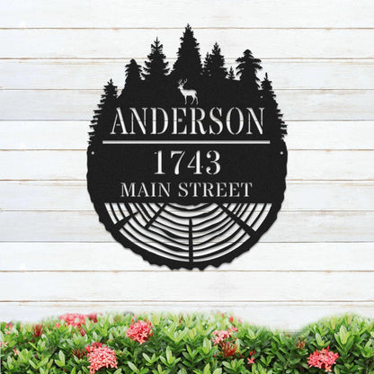 Personalized Tree Stump Metal Sign – Custom Family Name & Established Date Metal Custom Wall Art Decor