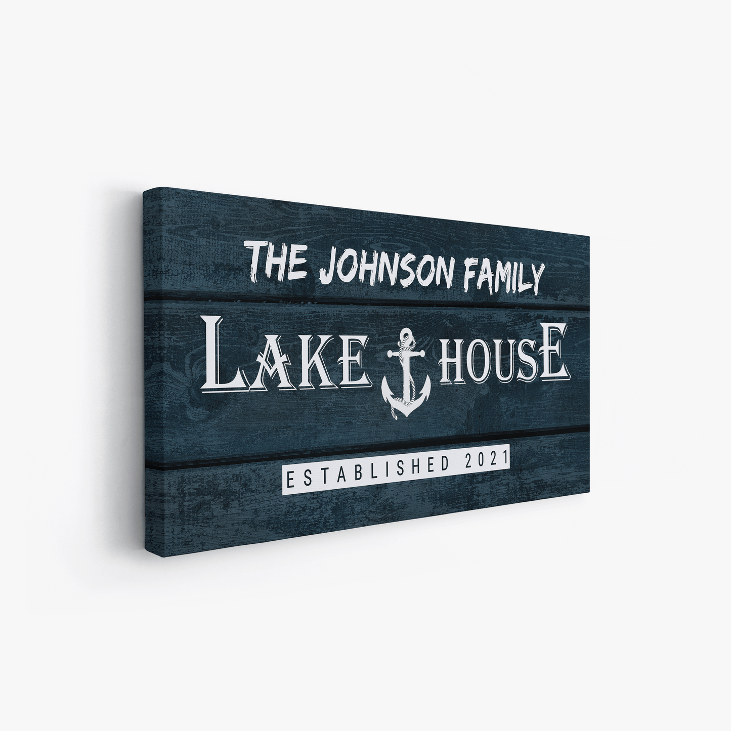 Lake House Anchor Family -Blue- Premium Custom Canvas Wall Art