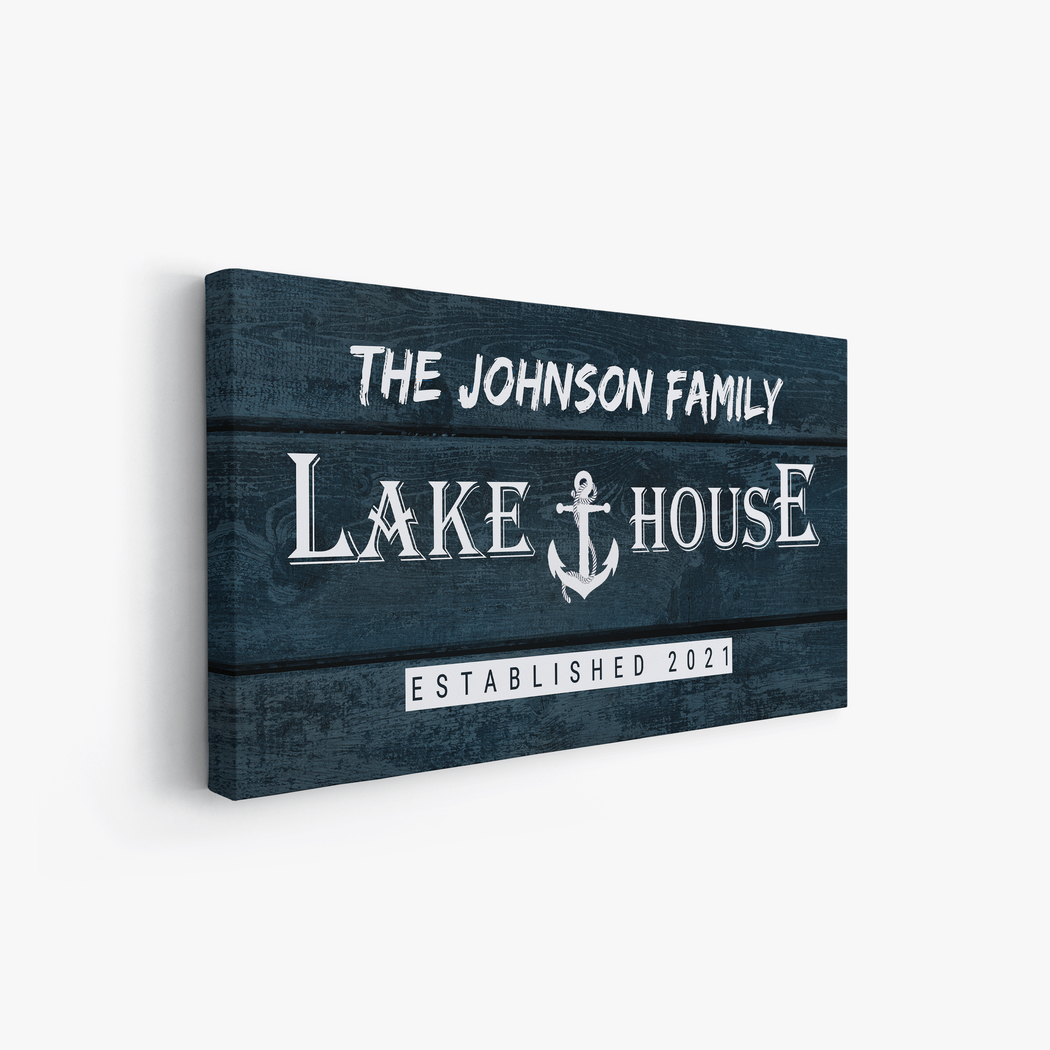 Lake House Anchor Family -Blue- Premium Custom Canvas Wall Art