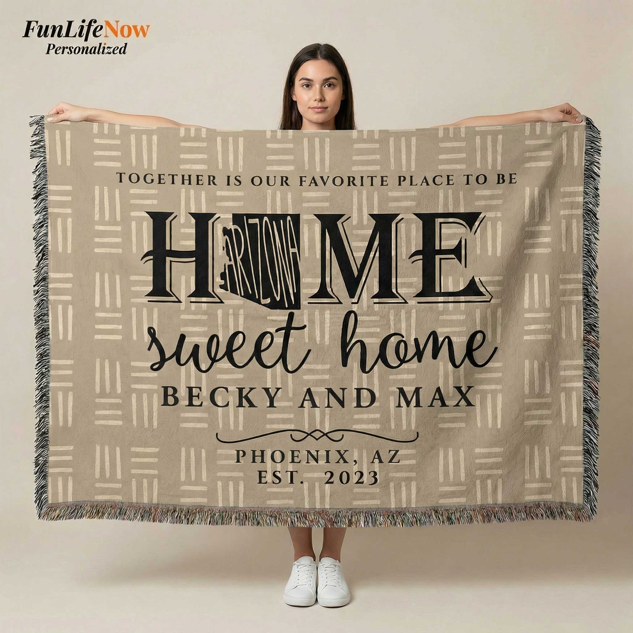 Arizona Personalized State Blanket – Custom Grand Canyon Desert Home Throw Gift