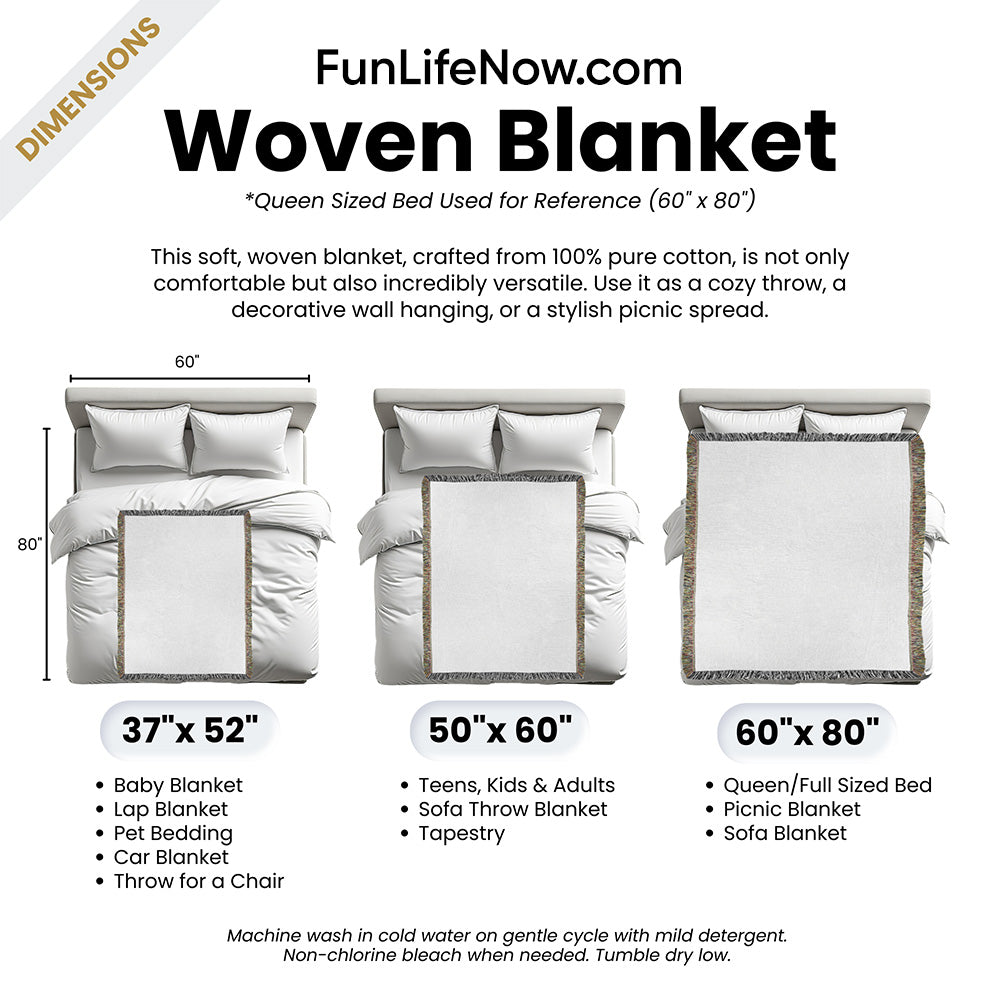 Personalized Indiana Woven Blanket – Custom Home State Throw with Name & Location