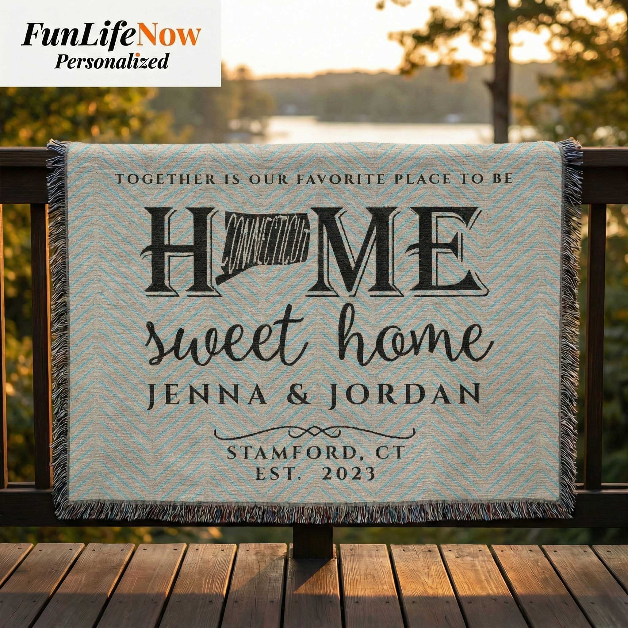 Connecticut Personalized State Blanket – Custom Constitution State Home Throw GIft