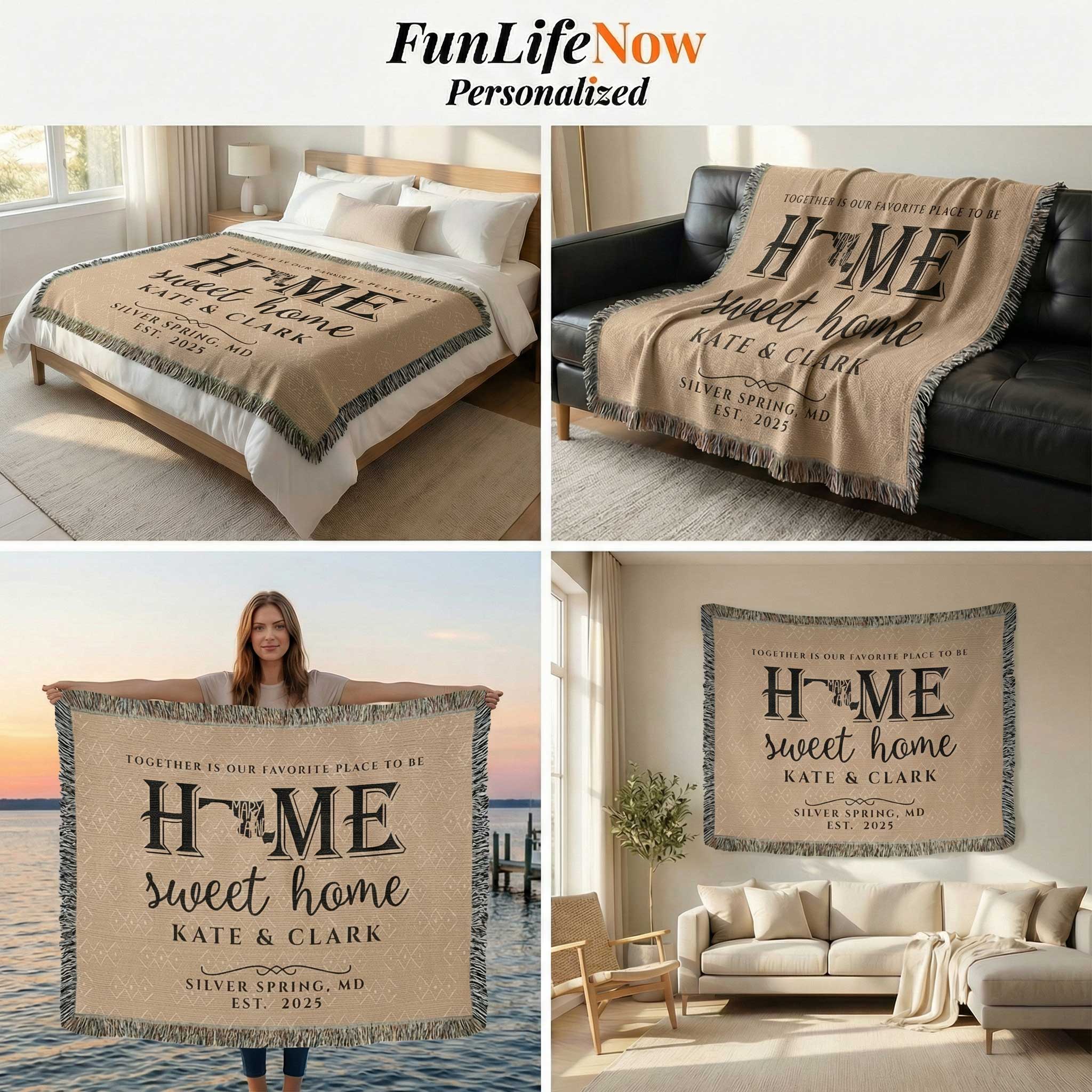 Maryland Personalized State Blanket – Custom Old Line State Home Throw Gift