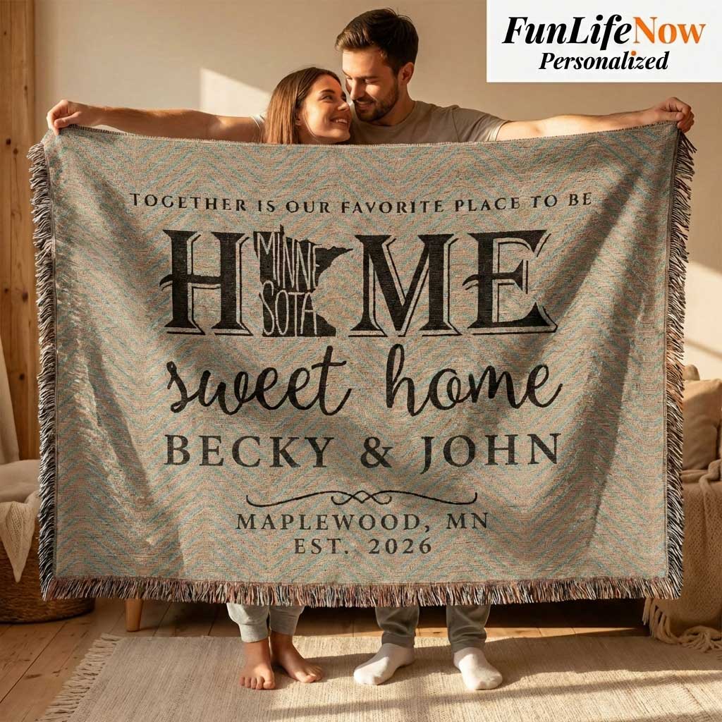Minnesota Personalized State Blanket – Custom North Star State Home Throw Gift