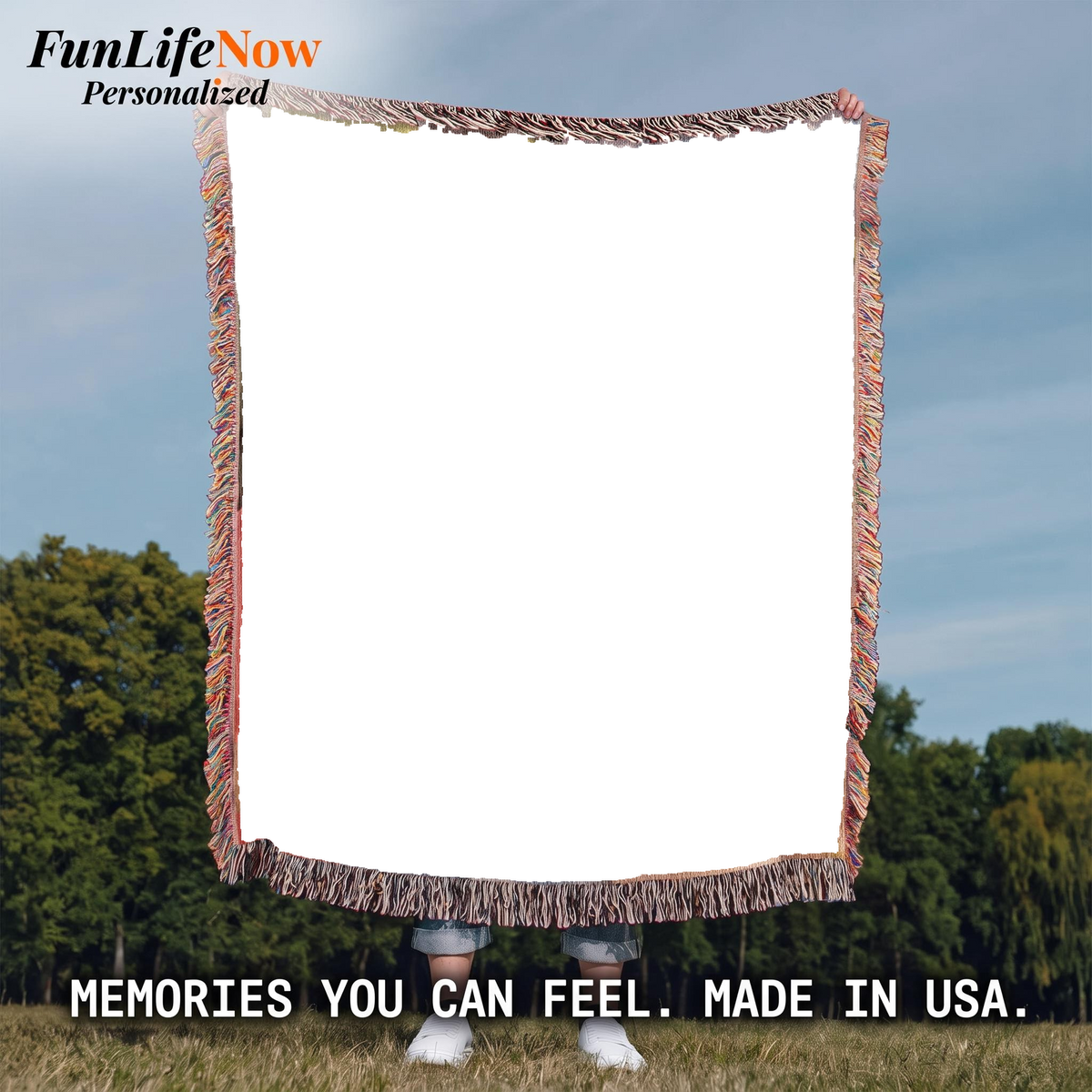 Custom Woven Photo Blanket Vertical – Your Memories, Comfort Woven to Last