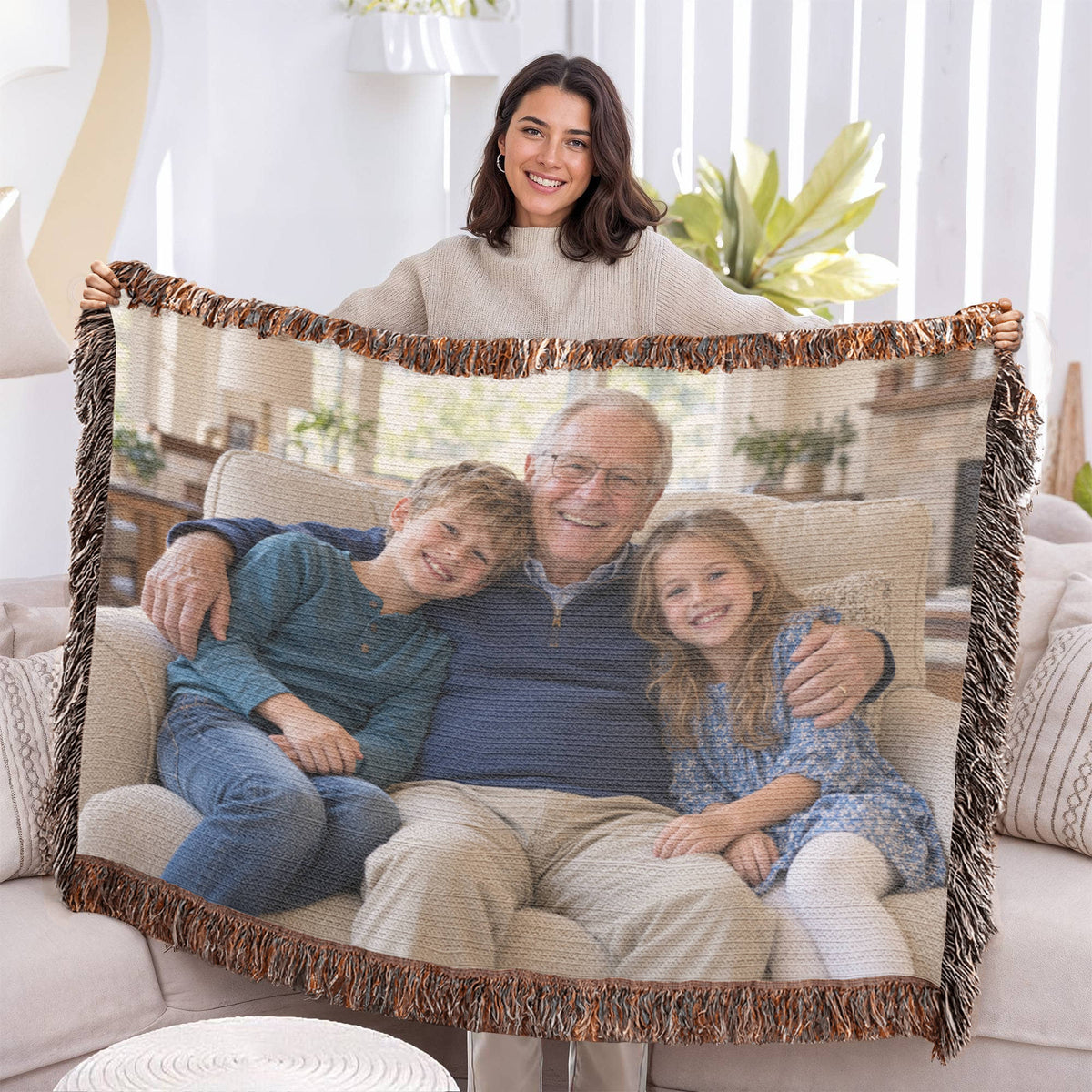 Custom Woven Photo Blanket Horizontal – Your Memories, Woven to Last