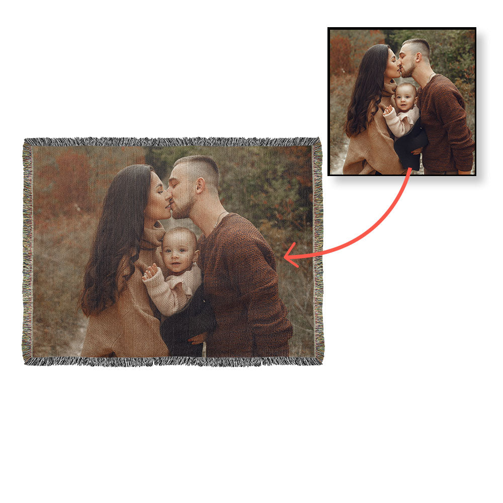 Custom Woven Photo Blanket Horizontal – Your Memories, Woven to Last