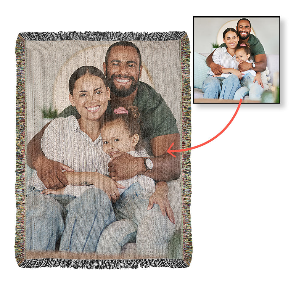 Custom Woven Photo Blanket Vertical – Your Memories, Comfort Woven to Last