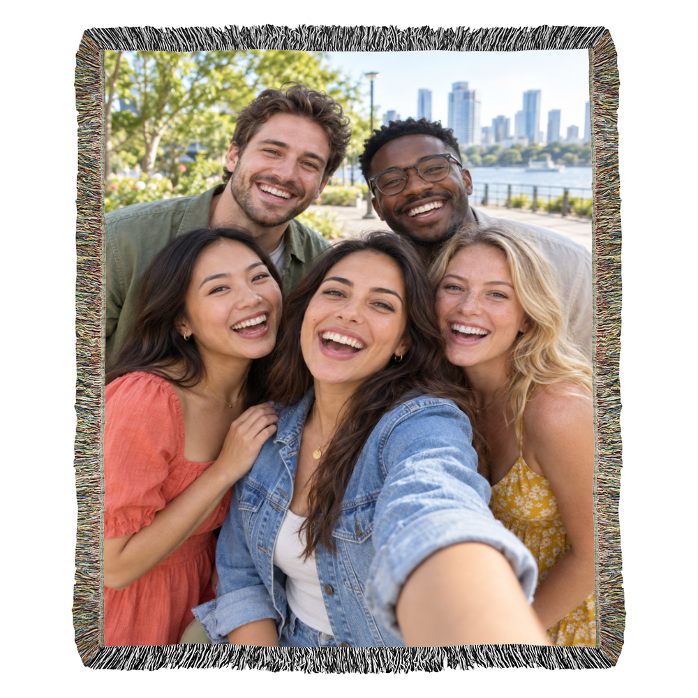 Custom Woven Photo Blanket Vertical – Your Memories, Comfort Woven to Last