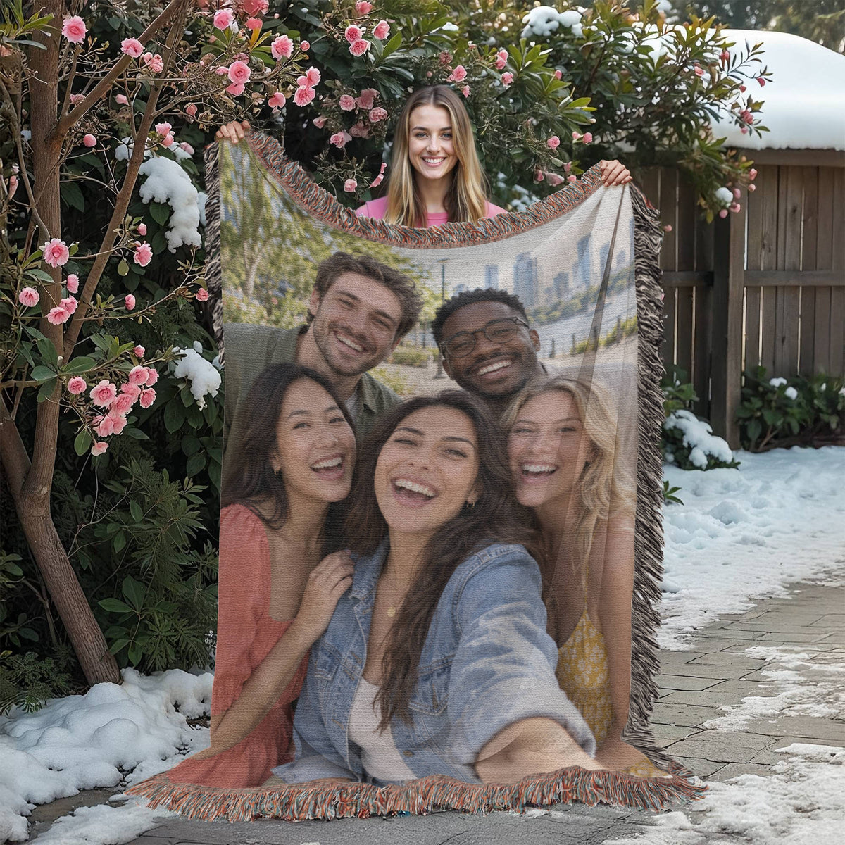 Custom Woven Photo Blanket Vertical – Your Memories, Woven to Last