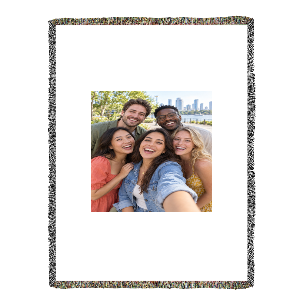 Custom Woven Photo Blanket Vertical – Your Memories, Comfort Woven to Last