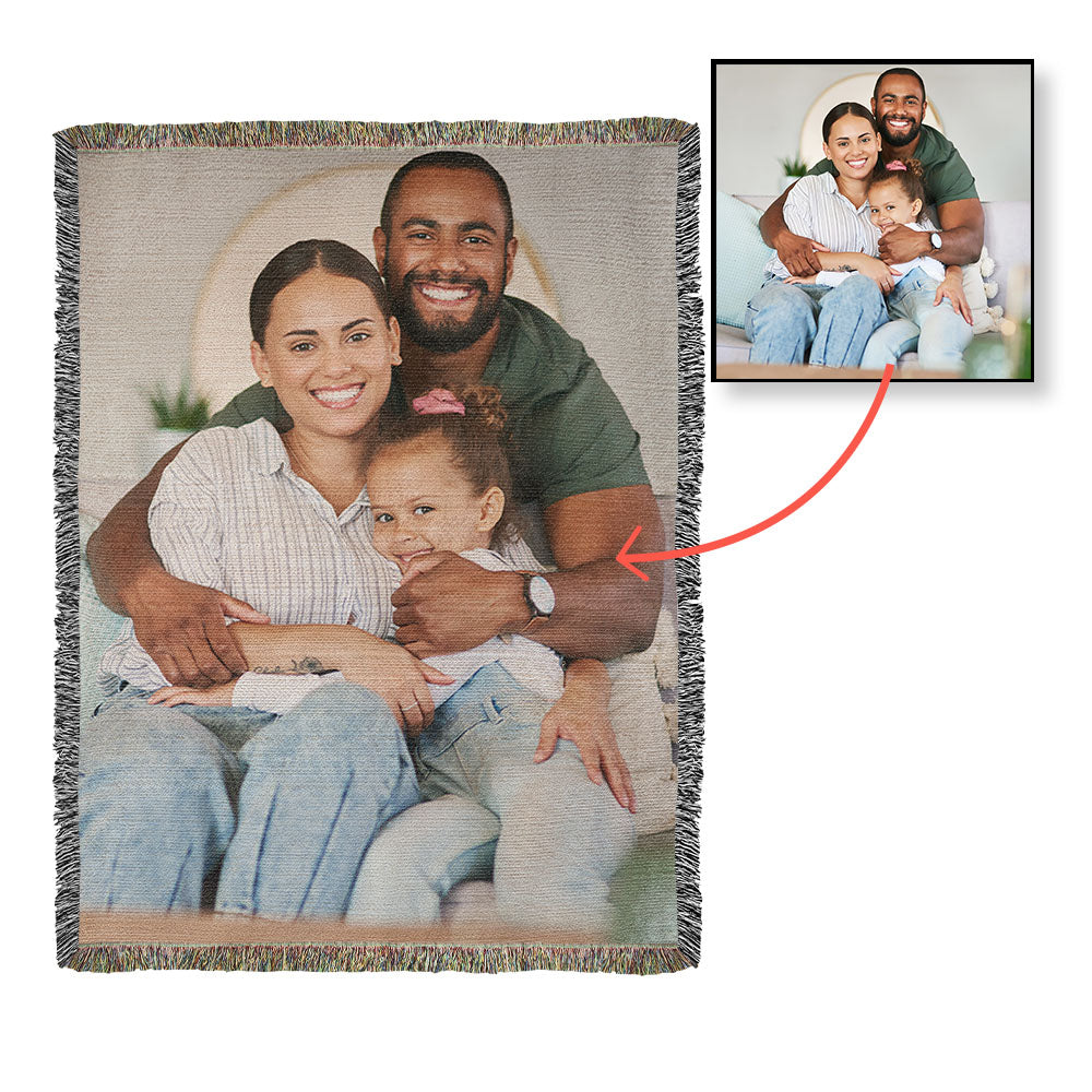 Custom Woven Photo Blanket Vertical – Your Memories, Woven to Last