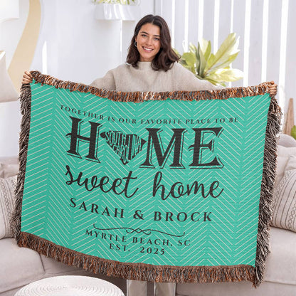 Personalized South Carolina State Woven Blanket – Custom Home Gift for Couples