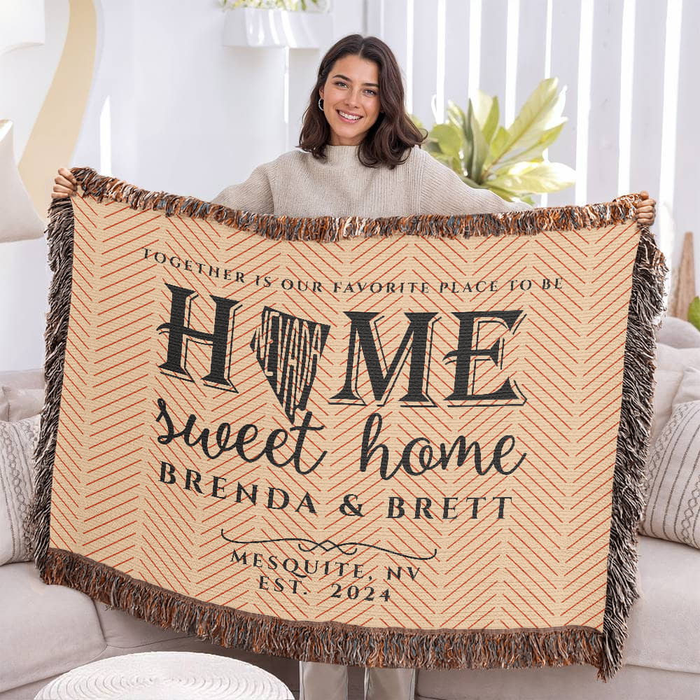 Personalized Nevada State Woven Blanket – Custom Home Gift for Couples