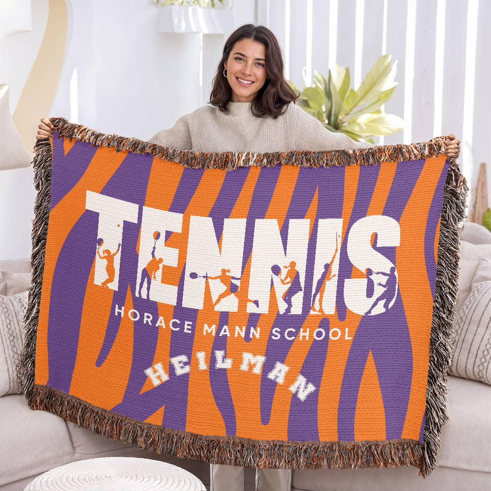 Personalized Tennis Woven Blanket Throw – Custom Athlete Gift