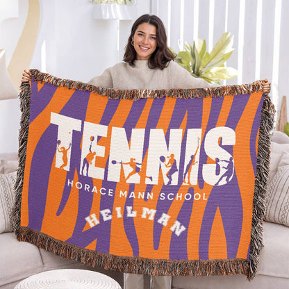 Personalized Tennis Woven Blanket Throw – Custom Athlete Gift