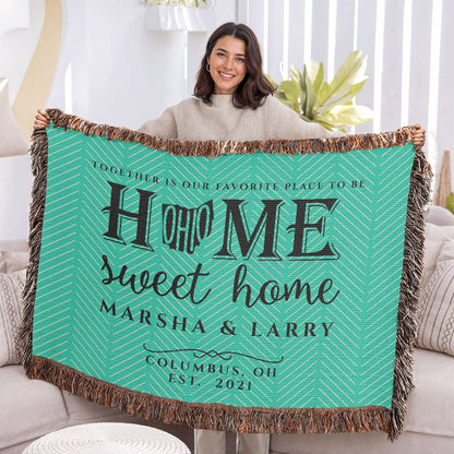 Personalized Ohio State Woven Blanket – Custom Home Gift for Couples