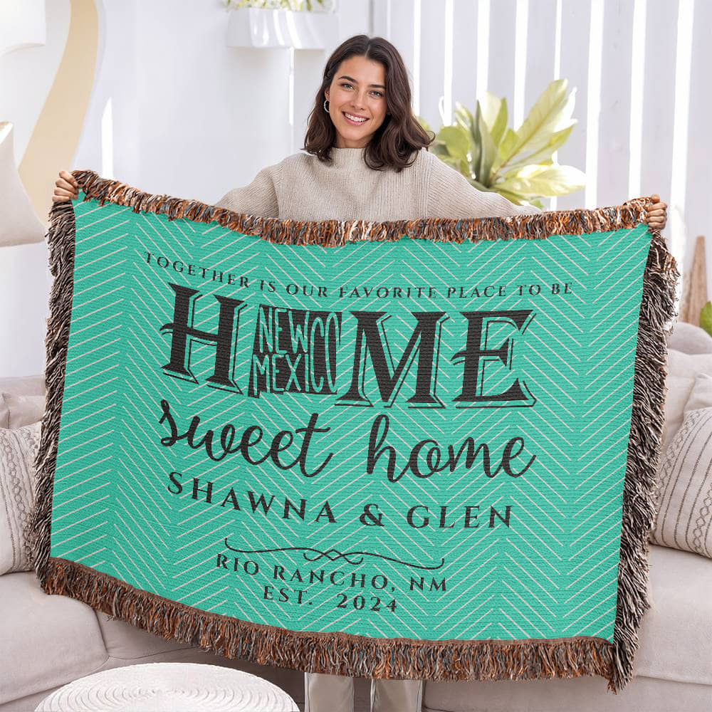 Personalized New Mexico State Woven Blanket – Custom Home Gift for Couples