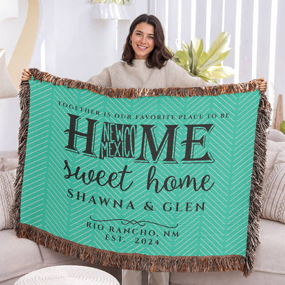 Personalized New Mexico State Woven Blanket – Custom Home Gift for Couples