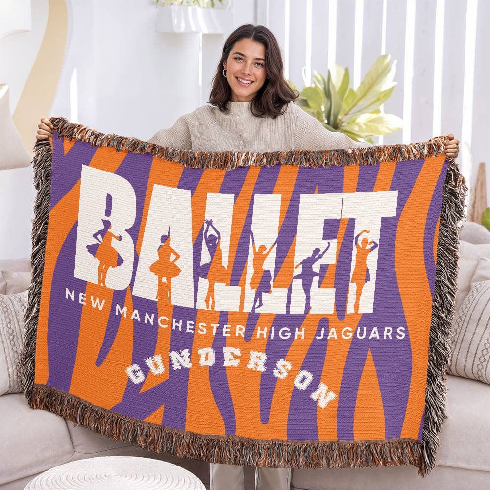 Personalized Ballet Woven Blanket Throw – Custom Dancer Gift