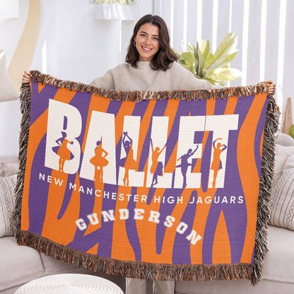 Personalized Ballet Woven Blanket Throw – Custom Dancer Gift