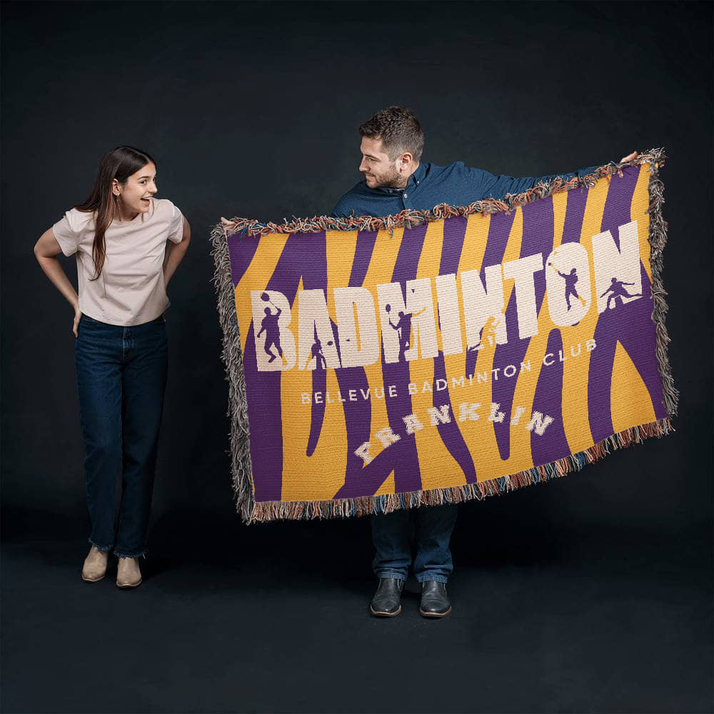 Personalized Badminton Woven Blanket Throw – Custom Badminton Player Gift