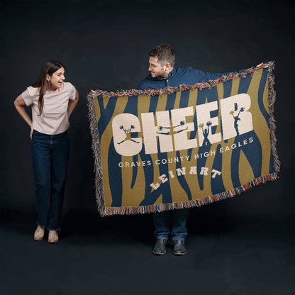Personalized Cheer Team Woven Blanket Throw – Custom Cheerleader Gift
